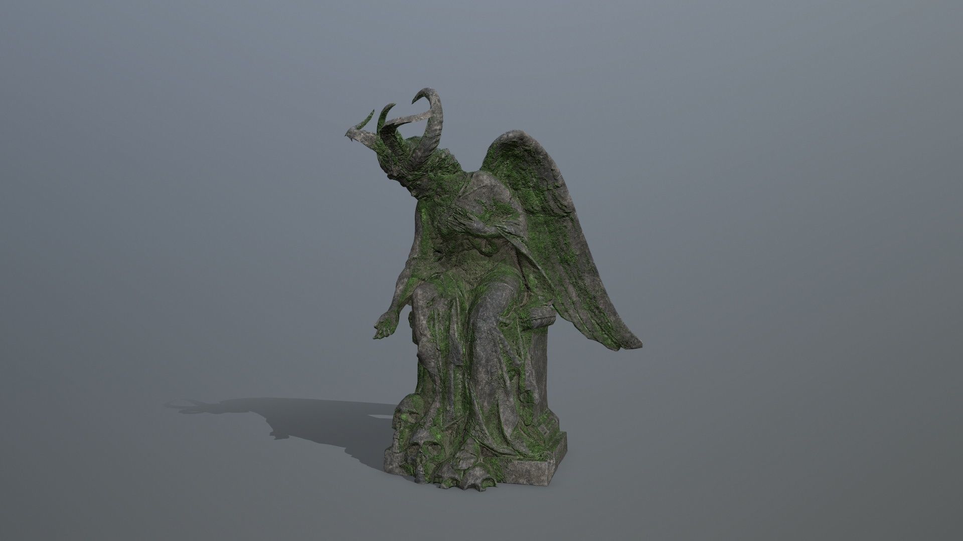 angel statue Low-poly 3D model_10