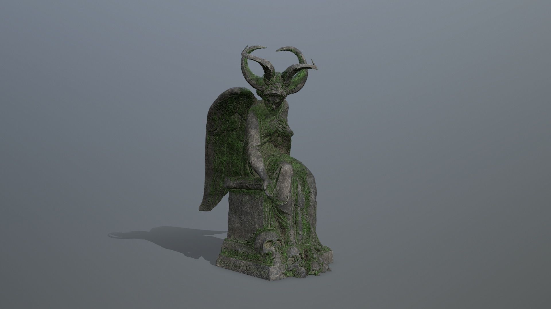 angel statue Low-poly 3D model_3