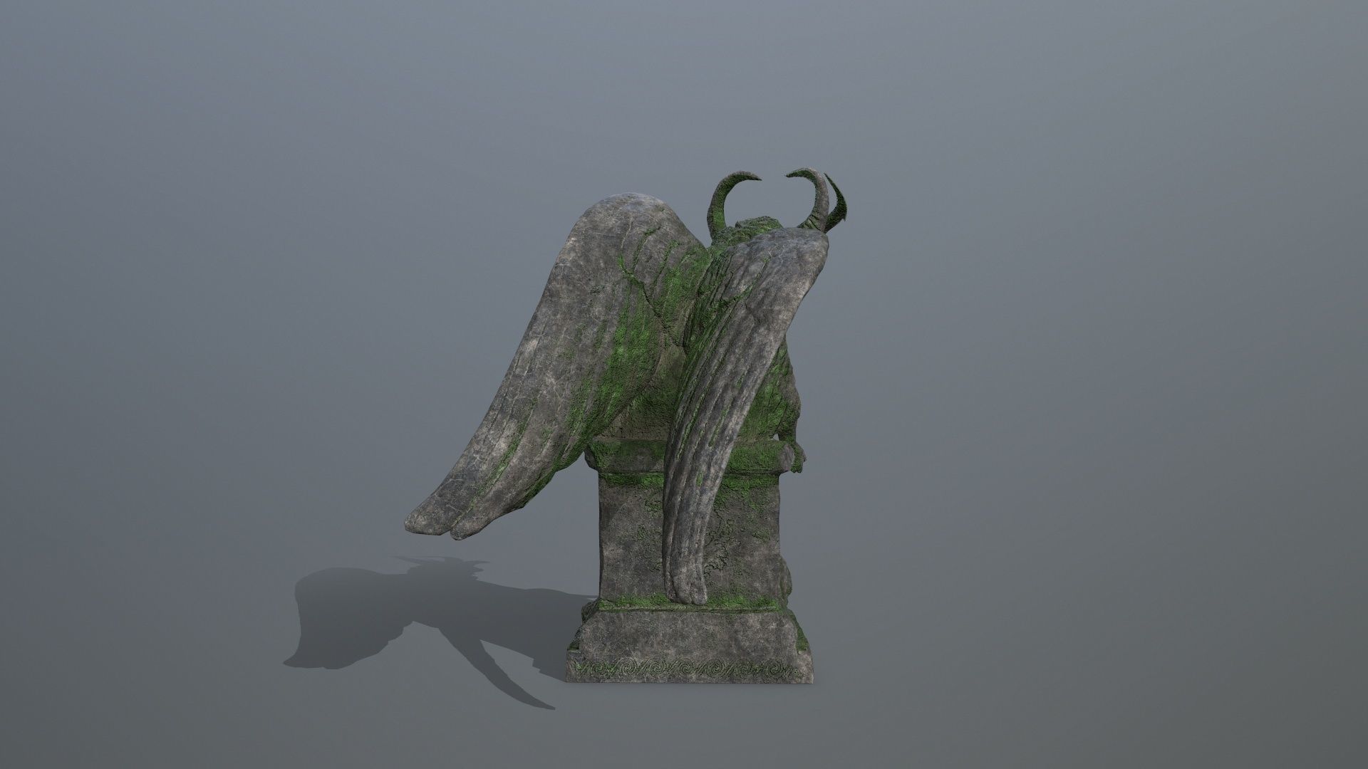 angel statue Low-poly 3D model_6