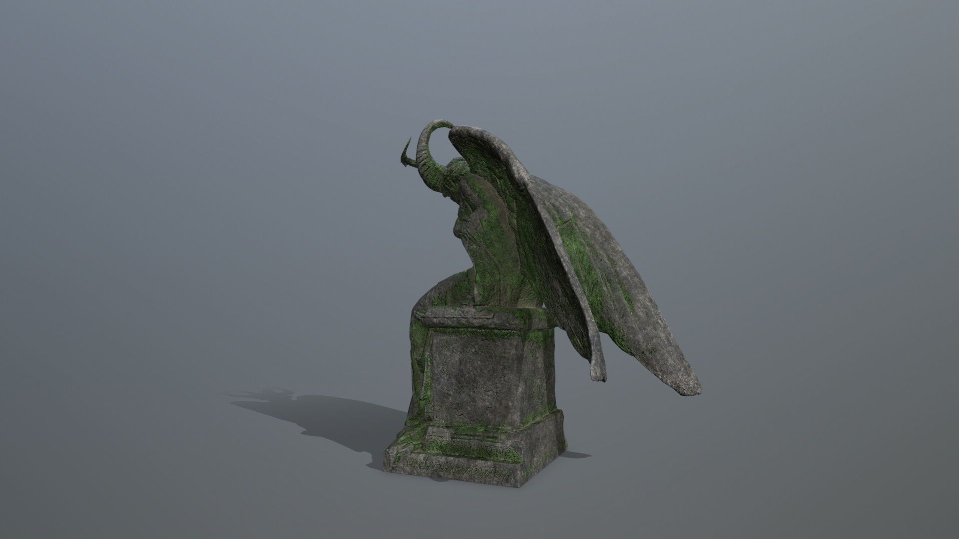 angel statue Low-poly 3D model_8