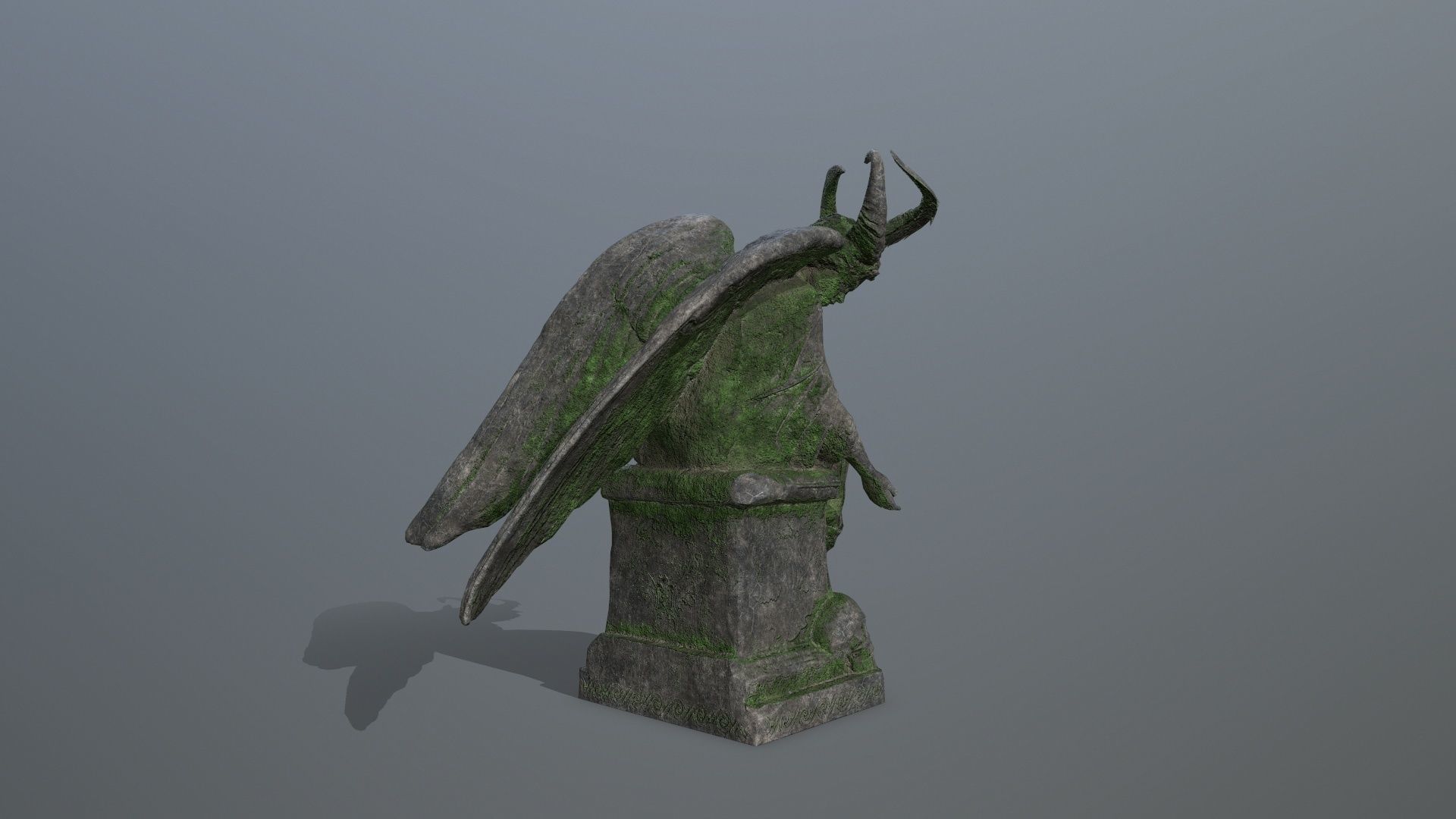 angel statue Low-poly 3D model_5