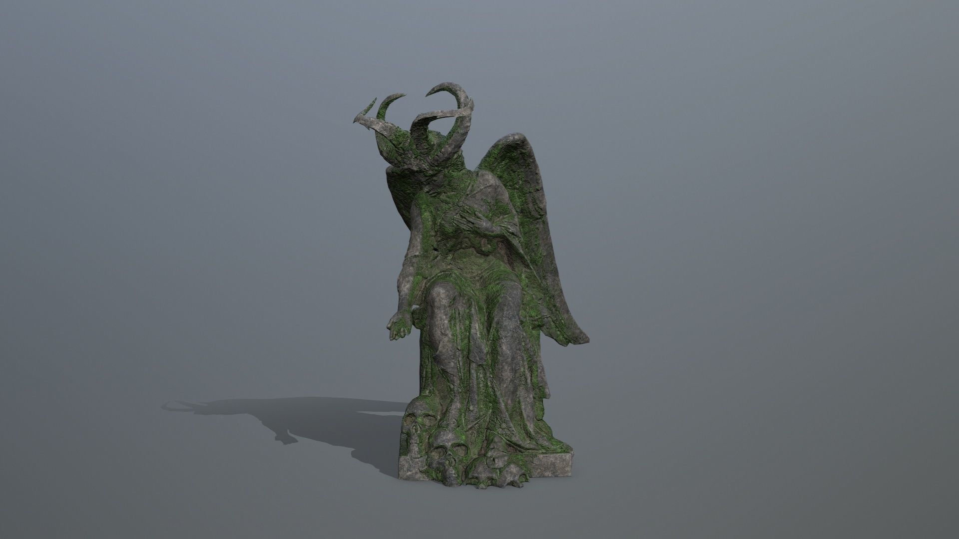 angel statue Low-poly 3D model_2