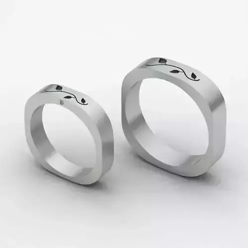 square frame ring set