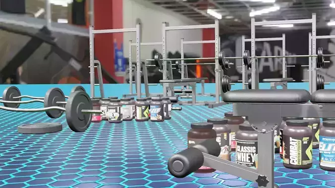 full gym with supplements blender project