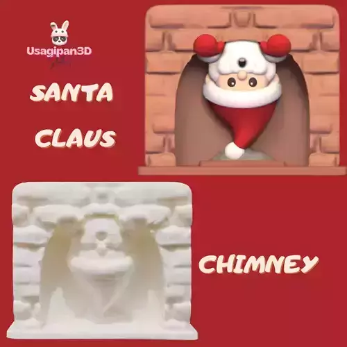 Santa Claus in Chimney 3D print model