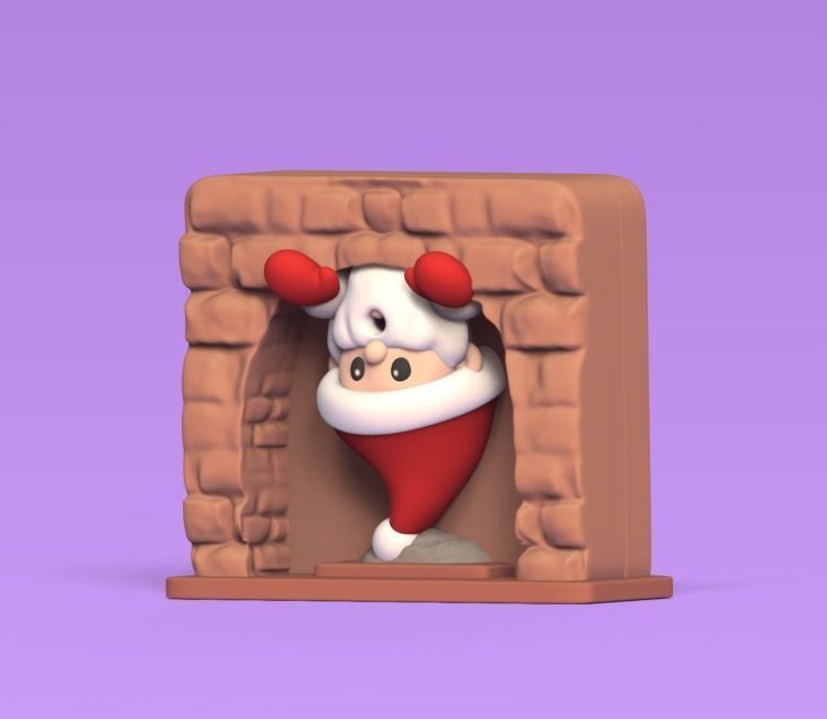 Santa Claus in Chimney 3D print model_2