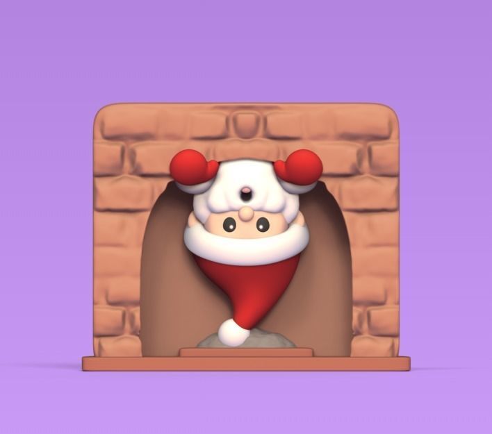 Santa Claus in Chimney 3D print model_1
