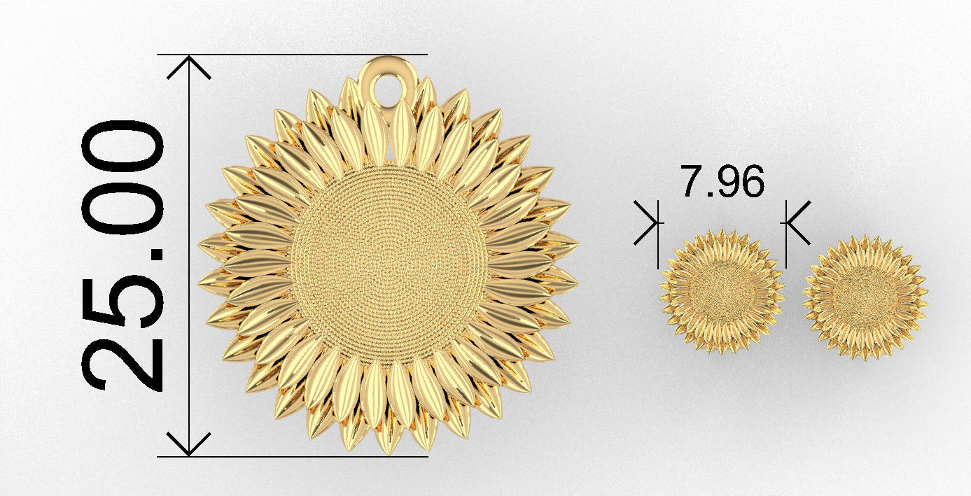 Sunflower 3D print model_2
