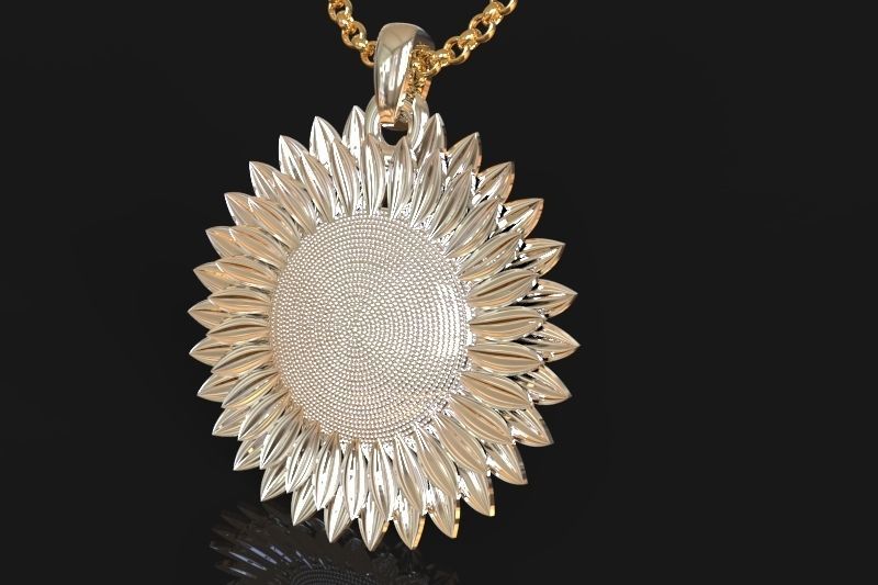 Sunflower 3D print model_3