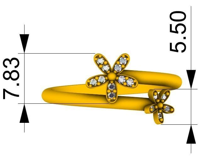 Anel Flor A1032 3D print model_4