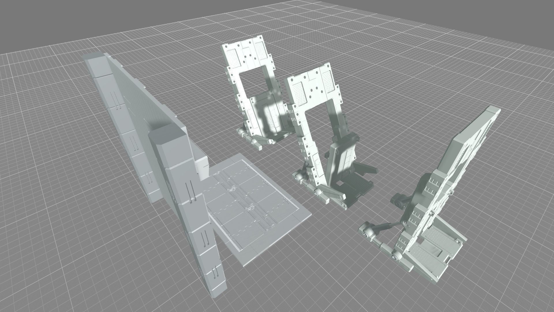 MHB08OF-Classic Mech Hangar Platform Deck Fixture 3D print model_11