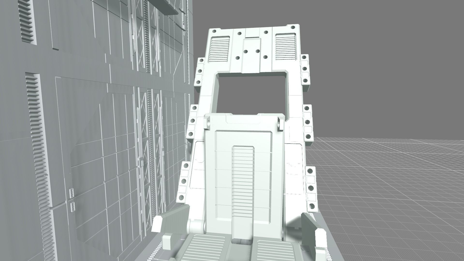 MHB08OF-Classic Mech Hangar Platform Deck Fixture 3D print model_3