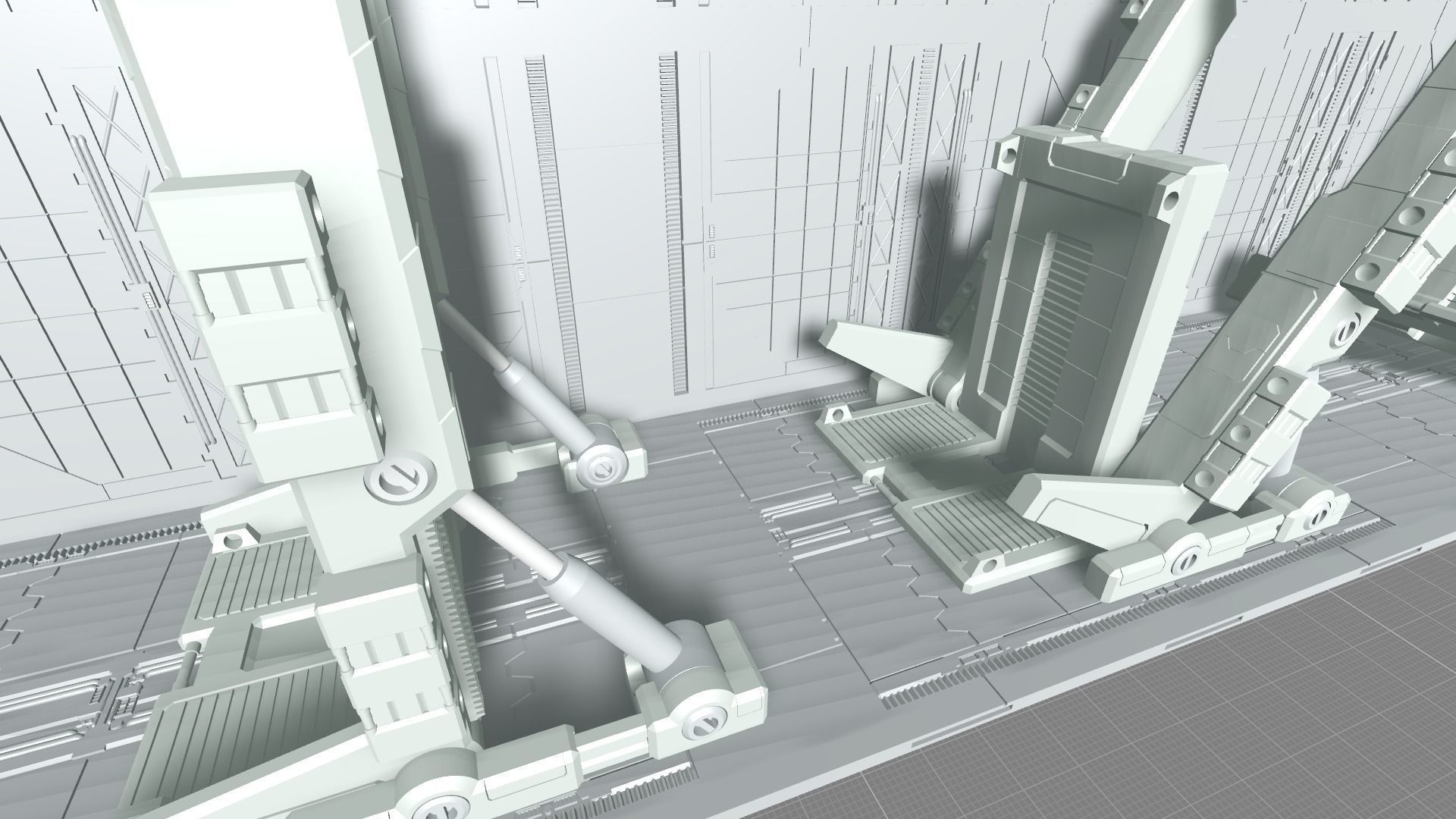 MHB08OF-Classic Mech Hangar Platform Deck Fixture 3D print model_15