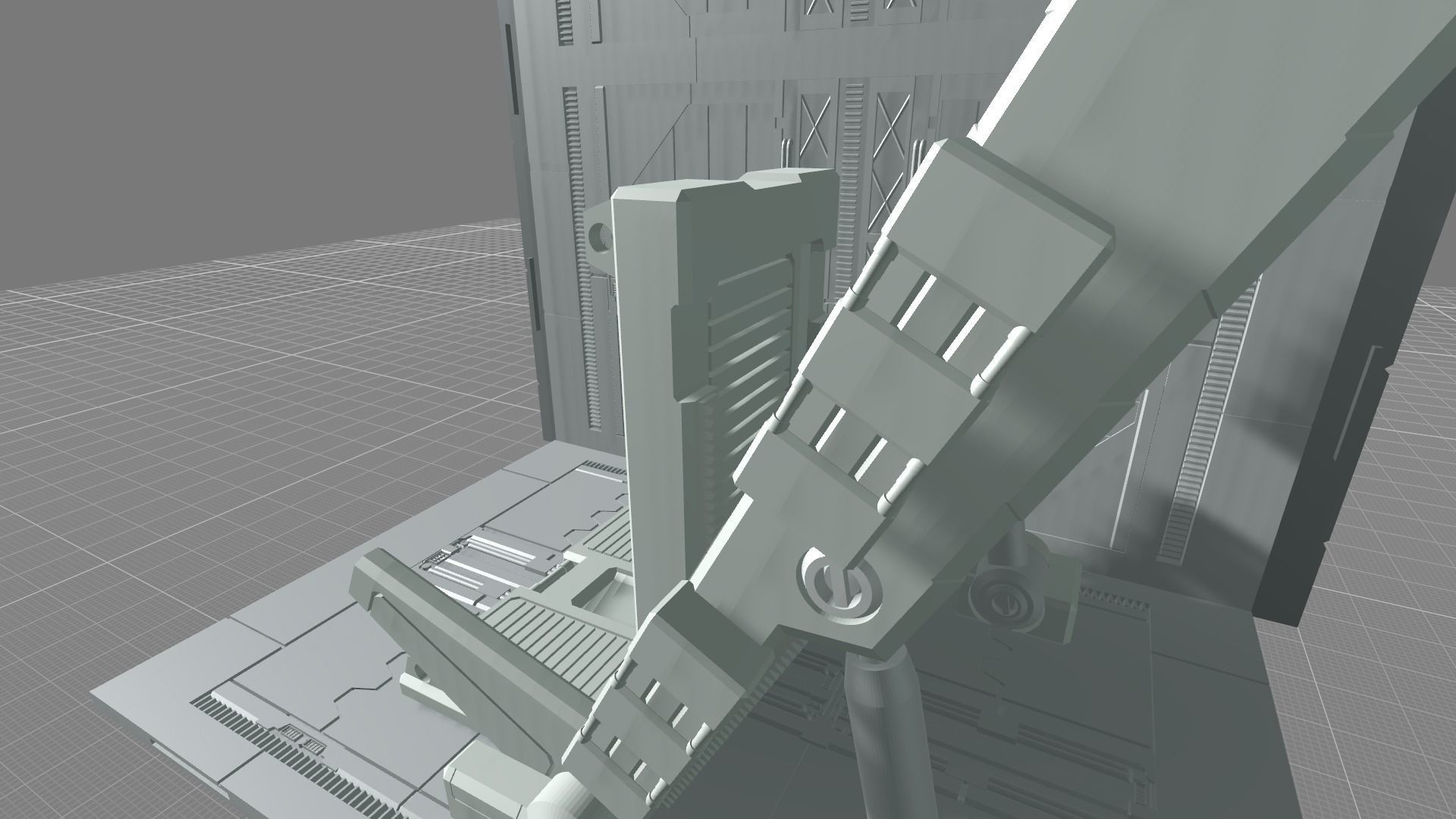 MHB08OF-Classic Mech Hangar Platform Deck Fixture 3D print model_8