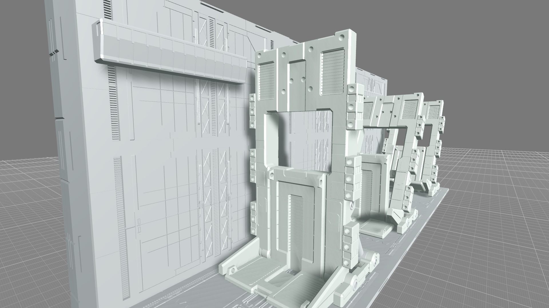 MHB08OF-Classic Mech Hangar Platform Deck Fixture 3D print model_12