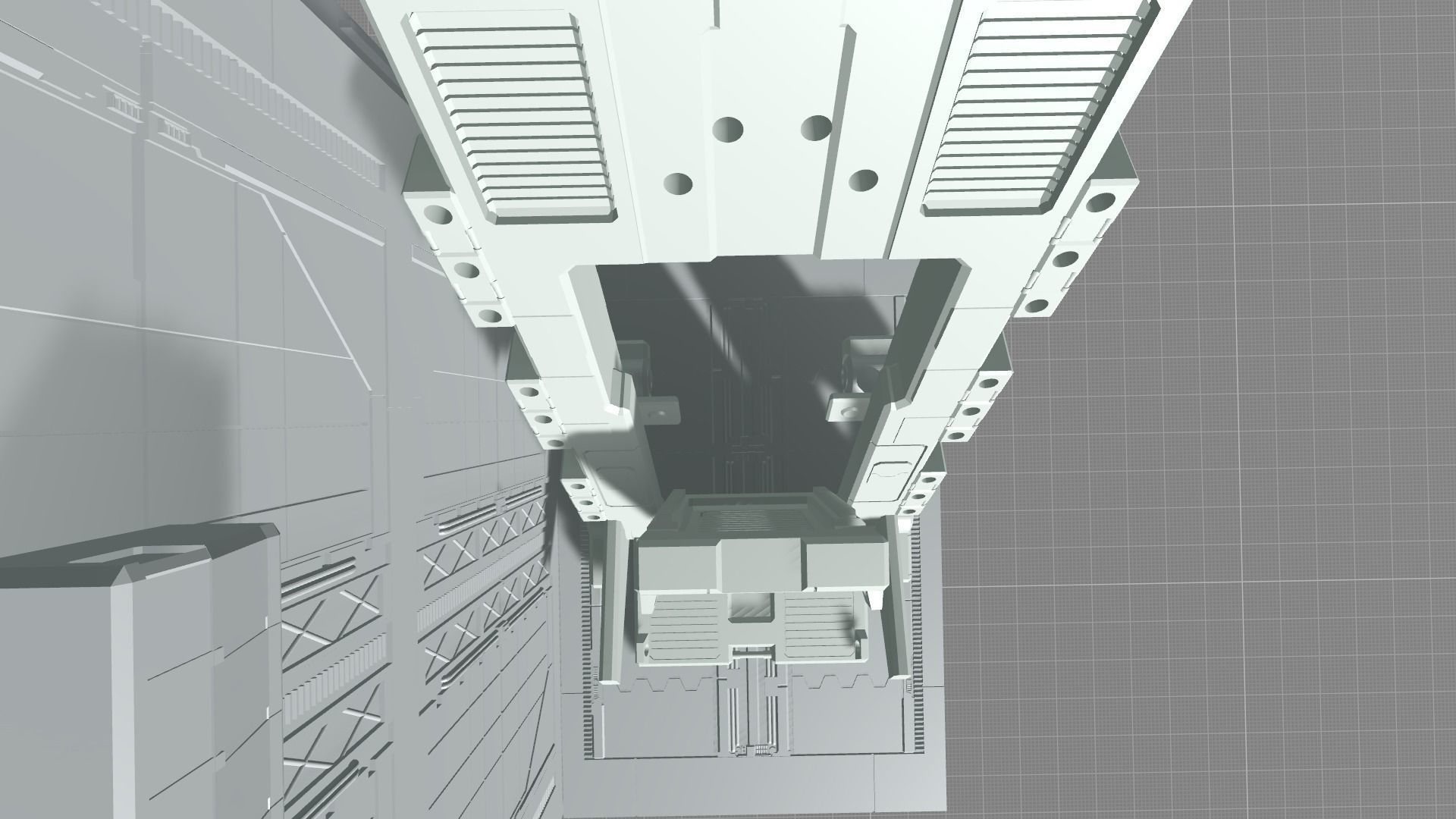 MHB08OF-Classic Mech Hangar Platform Deck Fixture 3D print model_7