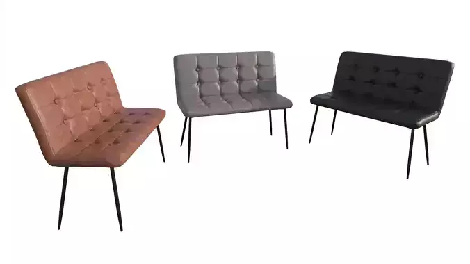 Tufted Leather Chair 3D Model Low-poly 3D model