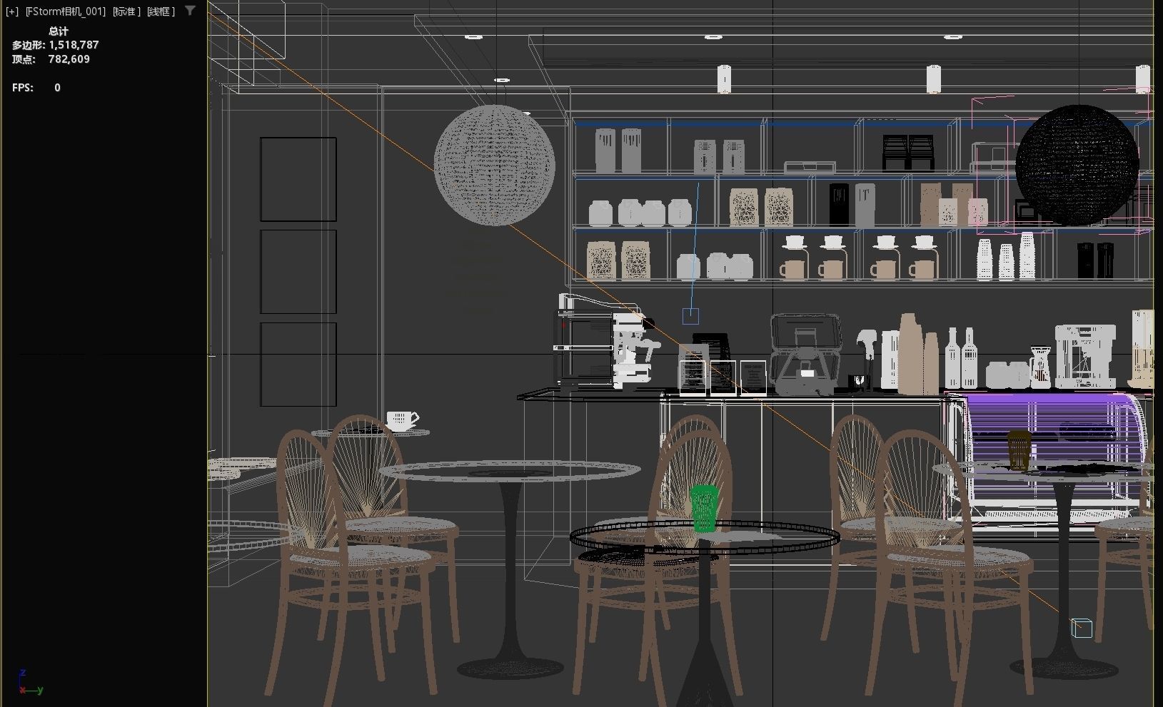 coffee shop 3D model_1