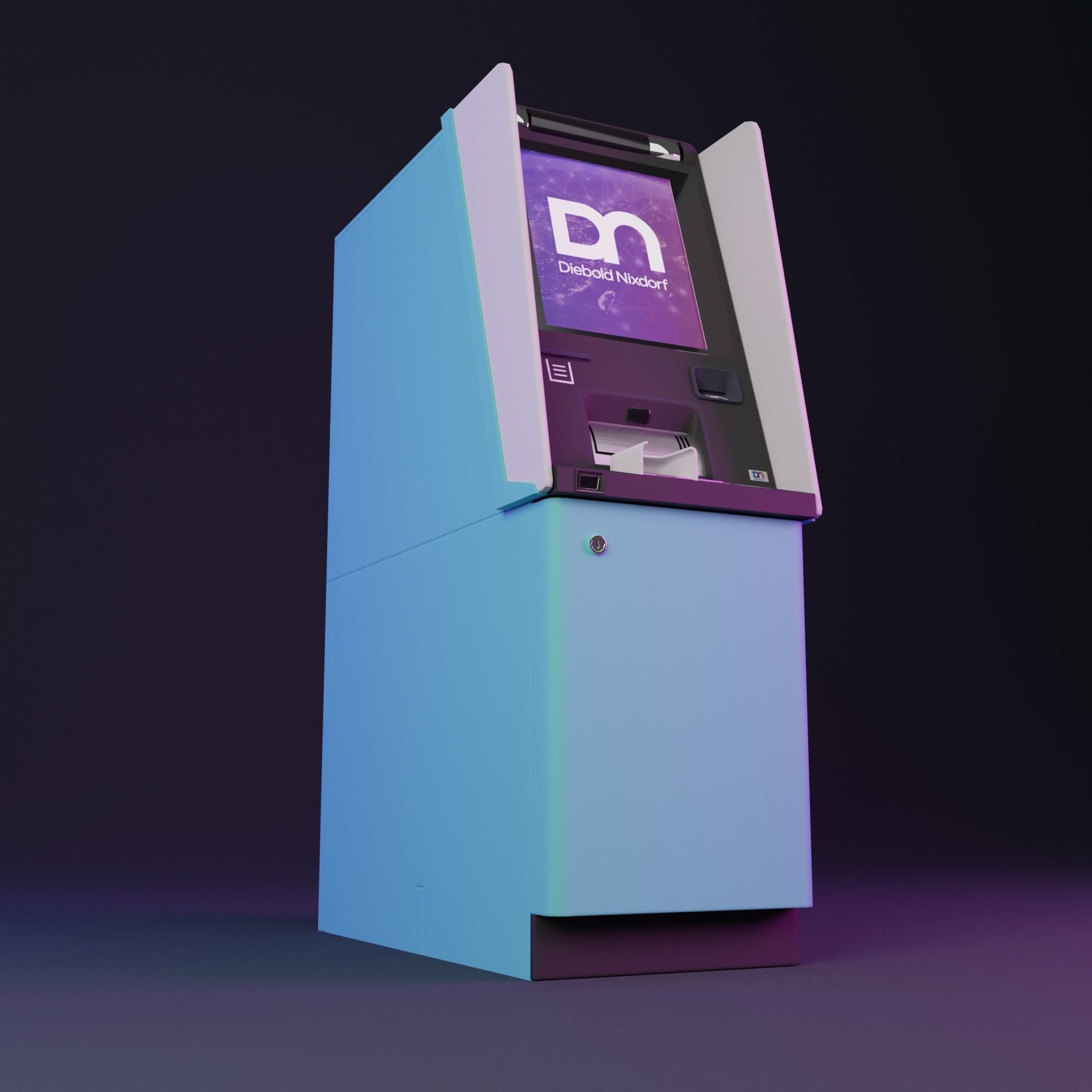 ATM Diebold Nixdorf DN200 Low-poly 3D model_3