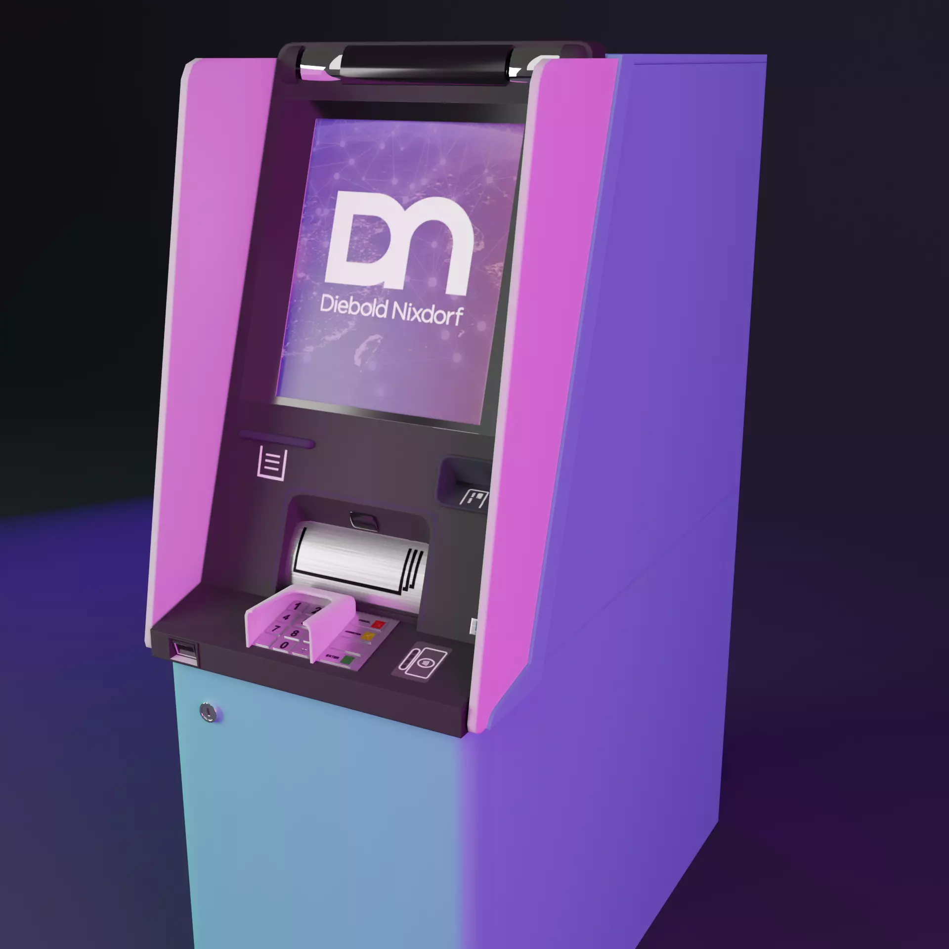 ATM Diebold Nixdorf DN200 Low-poly 3D model_0