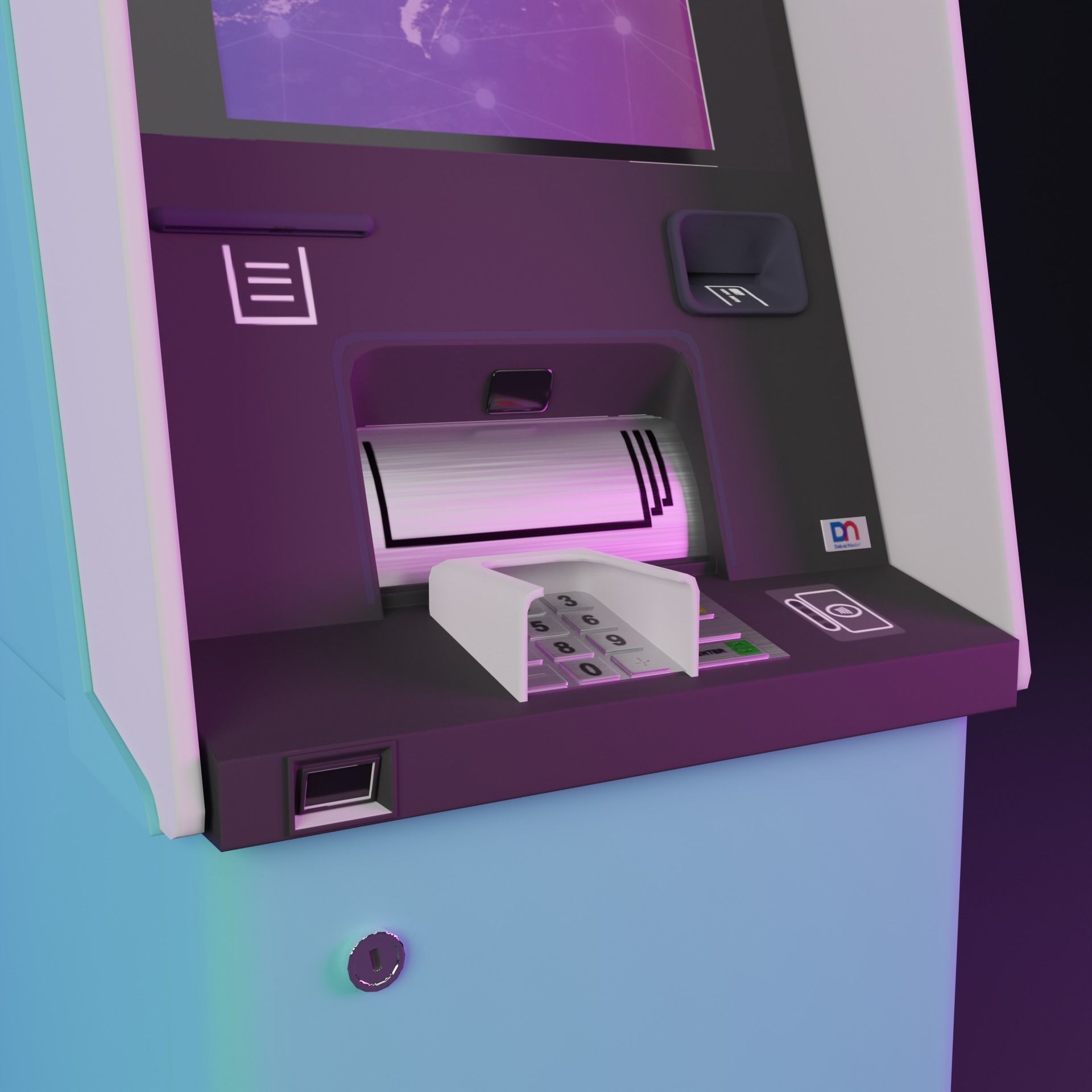 ATM Diebold Nixdorf DN200 Low-poly 3D model_5