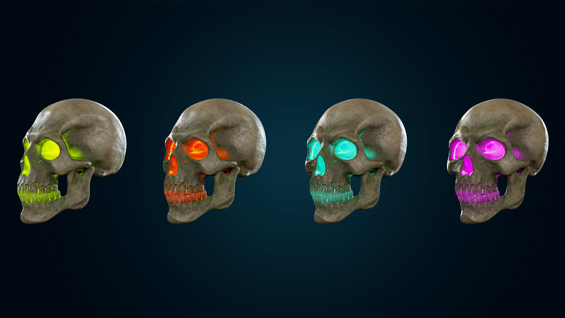 Human Skeleton Skull - Forest - Lowpoly - Game Ready Low-poly 3D model_26