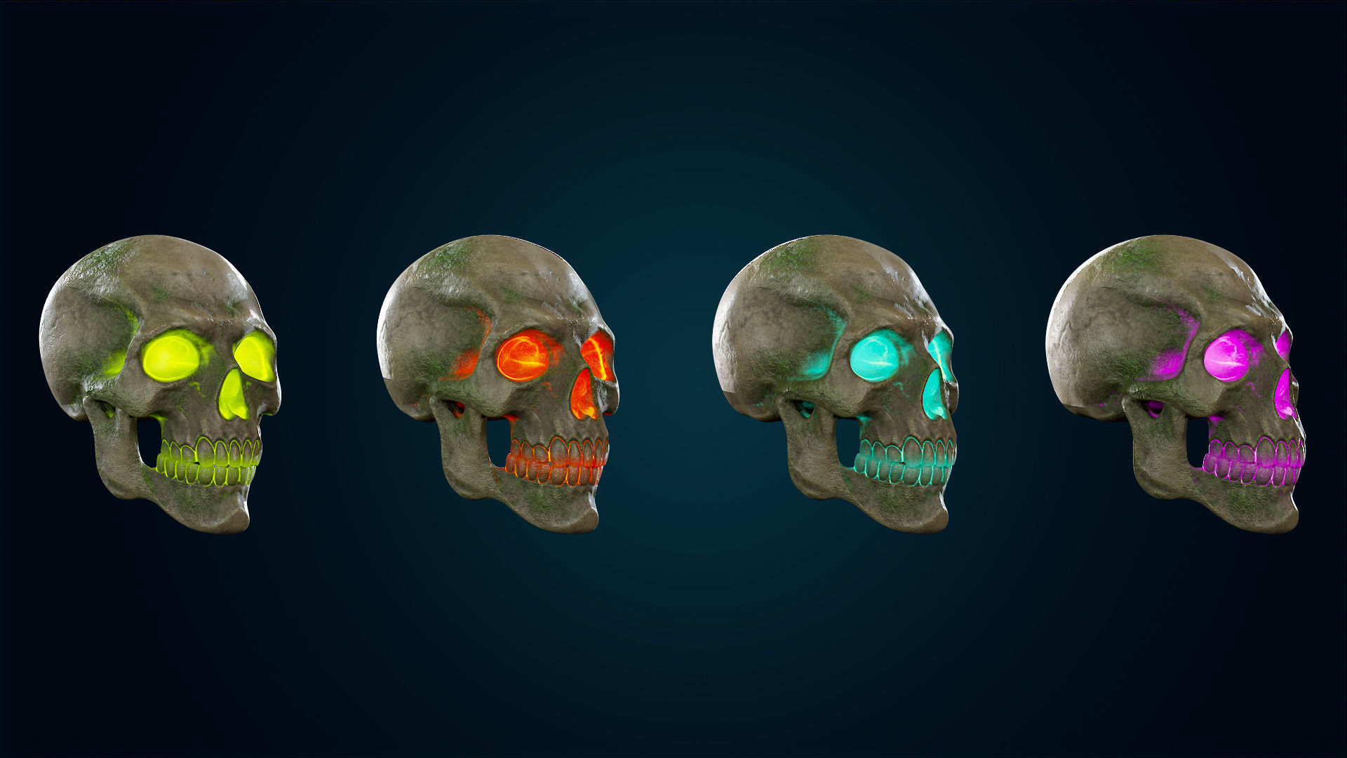 Human Skeleton Skull - Forest - Lowpoly - Game Ready Low-poly 3D model_21