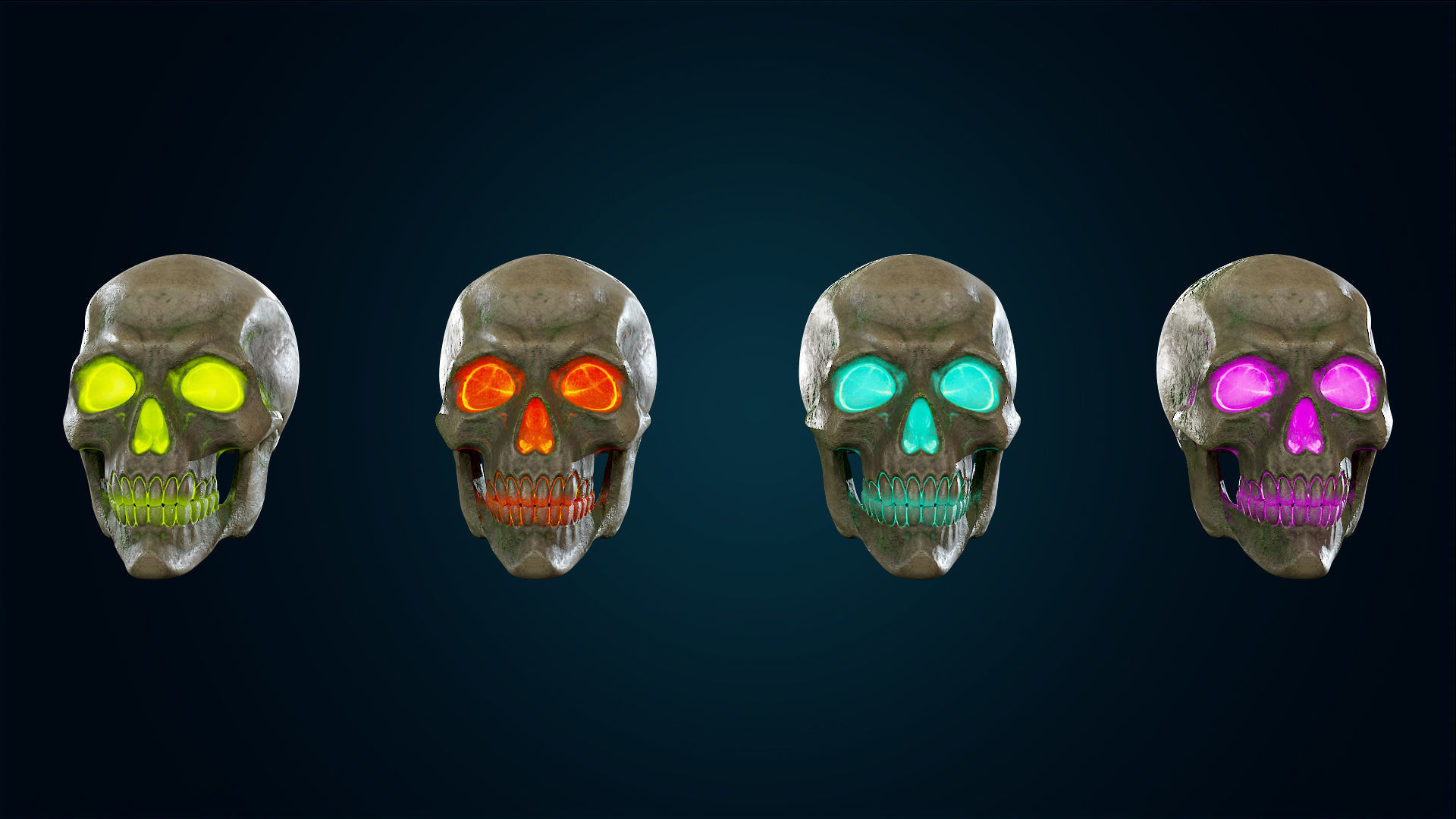 Human Skeleton Skull - Forest - Lowpoly - Game Ready Low-poly 3D model_20