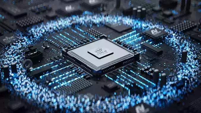 Computer chip motherboard CPU high-tech GPU 3D model 3D model