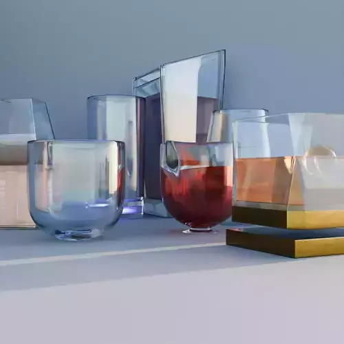 Sci-Fi Drinking Glass Pack Free 3D model