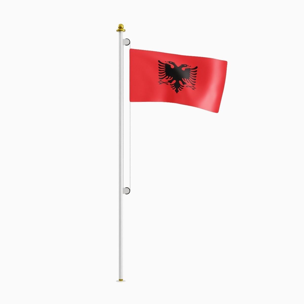 Flag of the Albania Low-poly 3D model_3