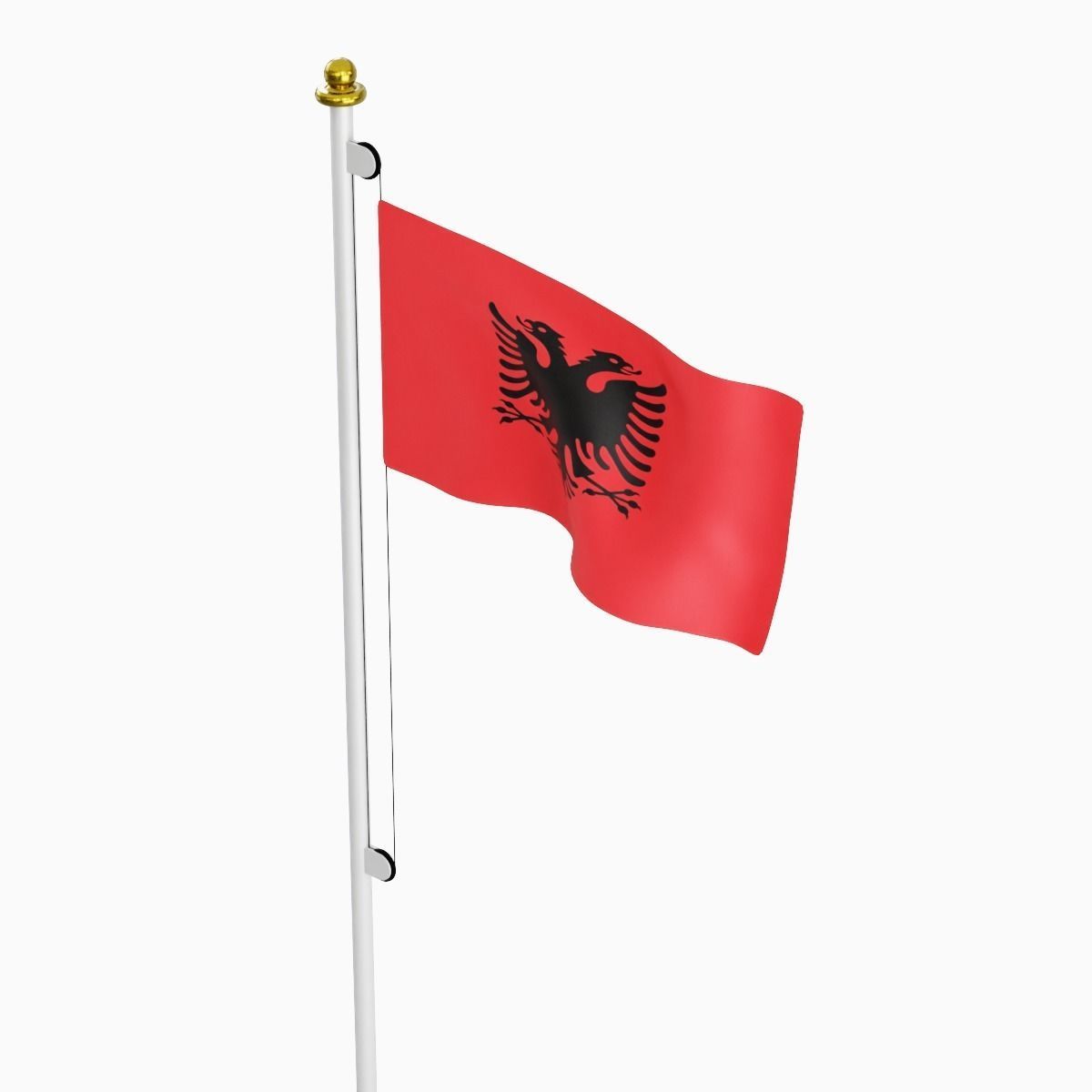Flag of the Albania Low-poly 3D model_2