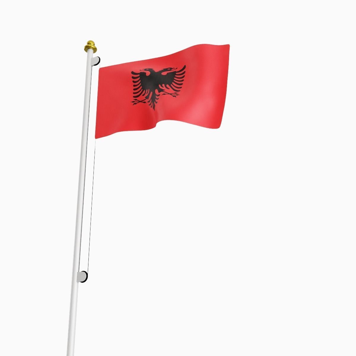 Flag of the Albania Low-poly 3D model_6