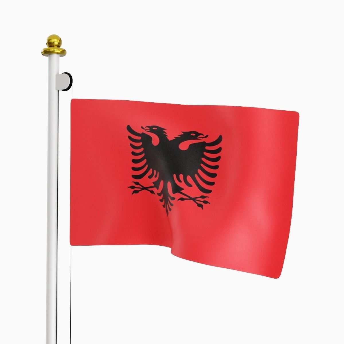 Flag of the Albania Low-poly 3D model_1