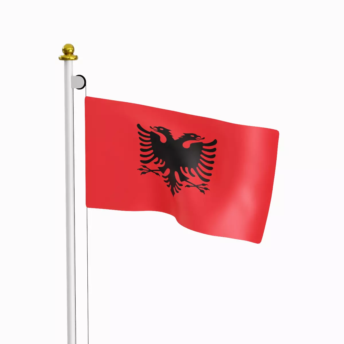 Flag of the Albania Low-poly 3D model_0