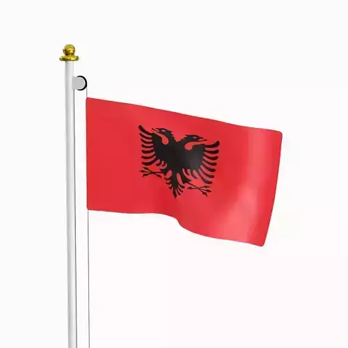 Flag of the Albania Low-poly 3D model