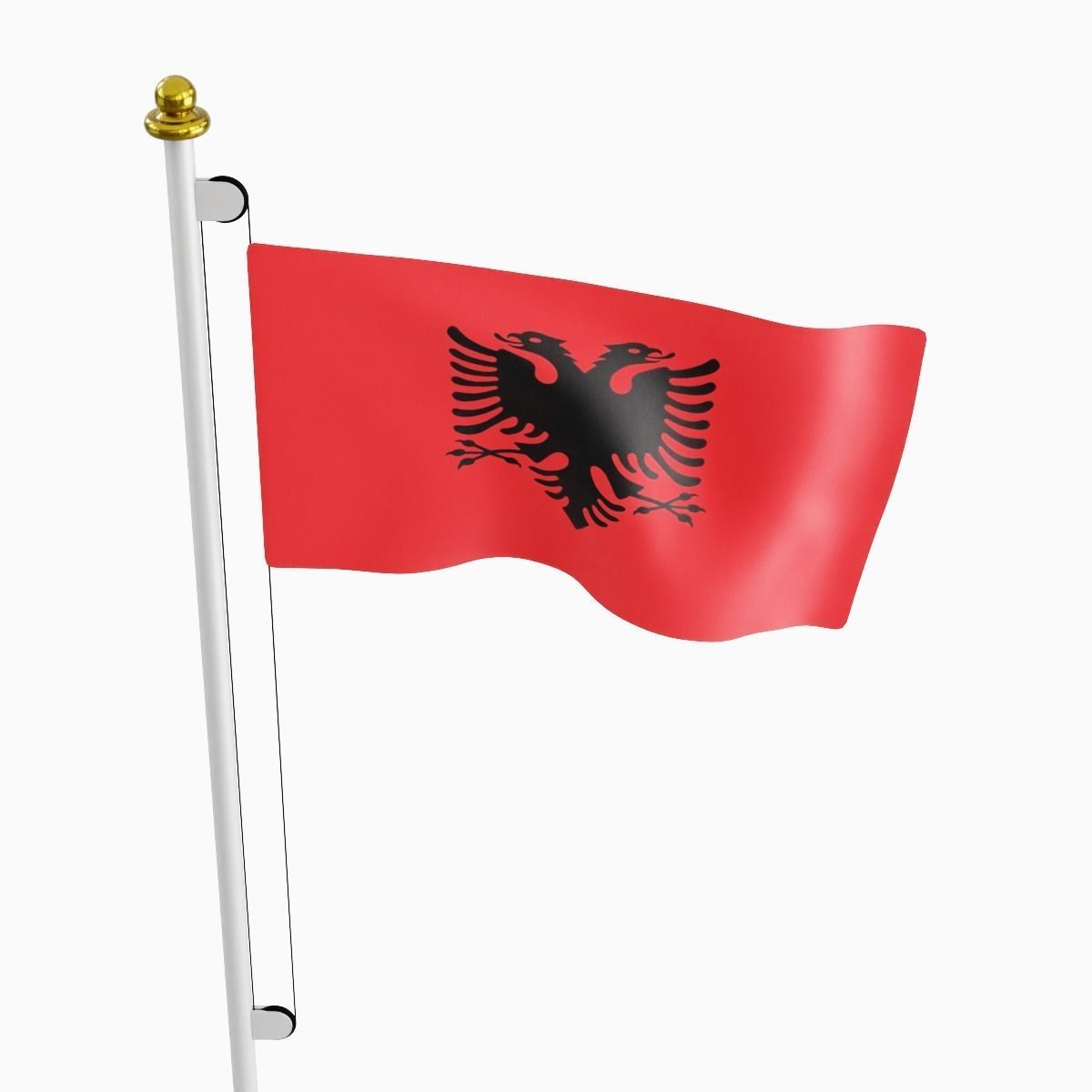 Flag of the Albania Low-poly 3D model_4