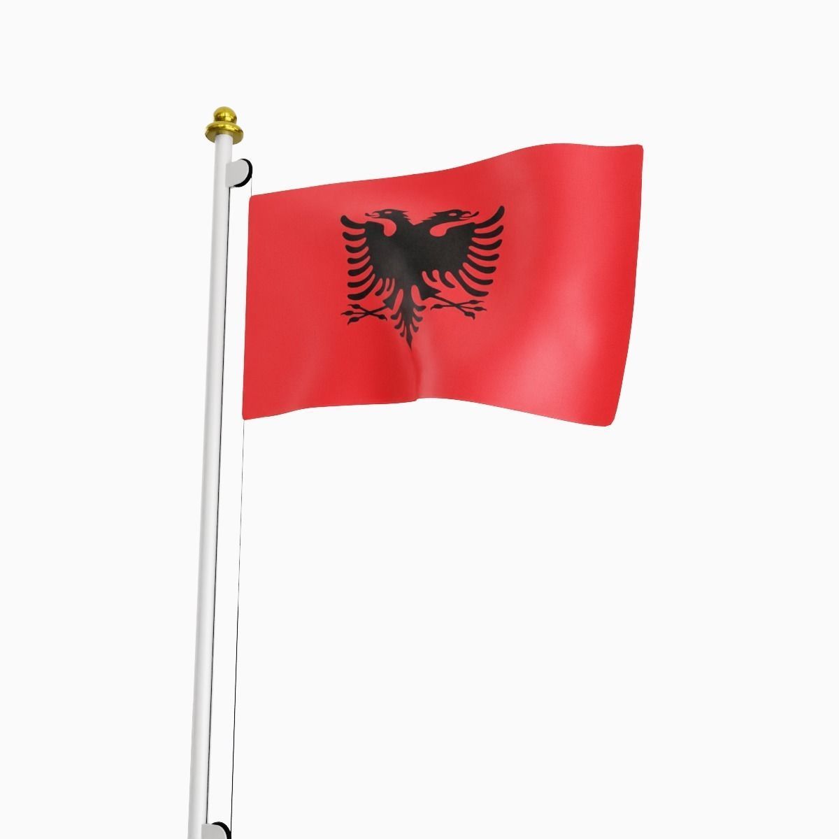 Flag of the Albania Low-poly 3D model_5