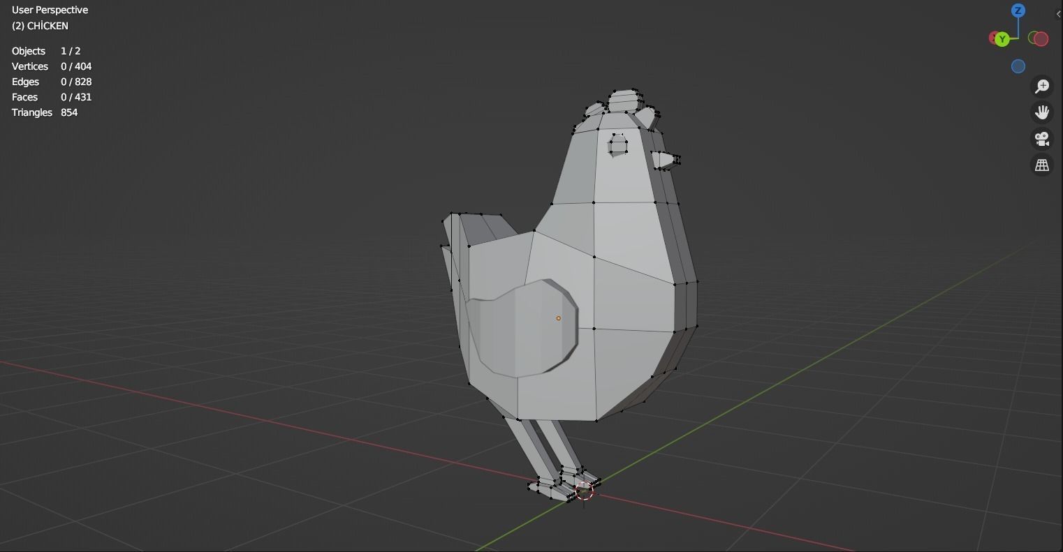 Chicken Lowpoly Free 3D model_1