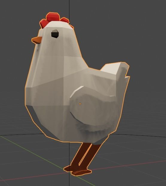 Chicken Lowpoly Free 3D model_4