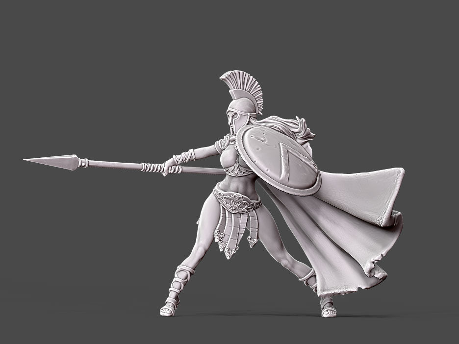 Spartan Godess - 35mm scale 3D print model_2