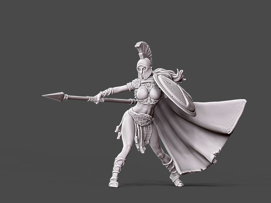 Spartan Godess - 35mm scale 3D print model_1