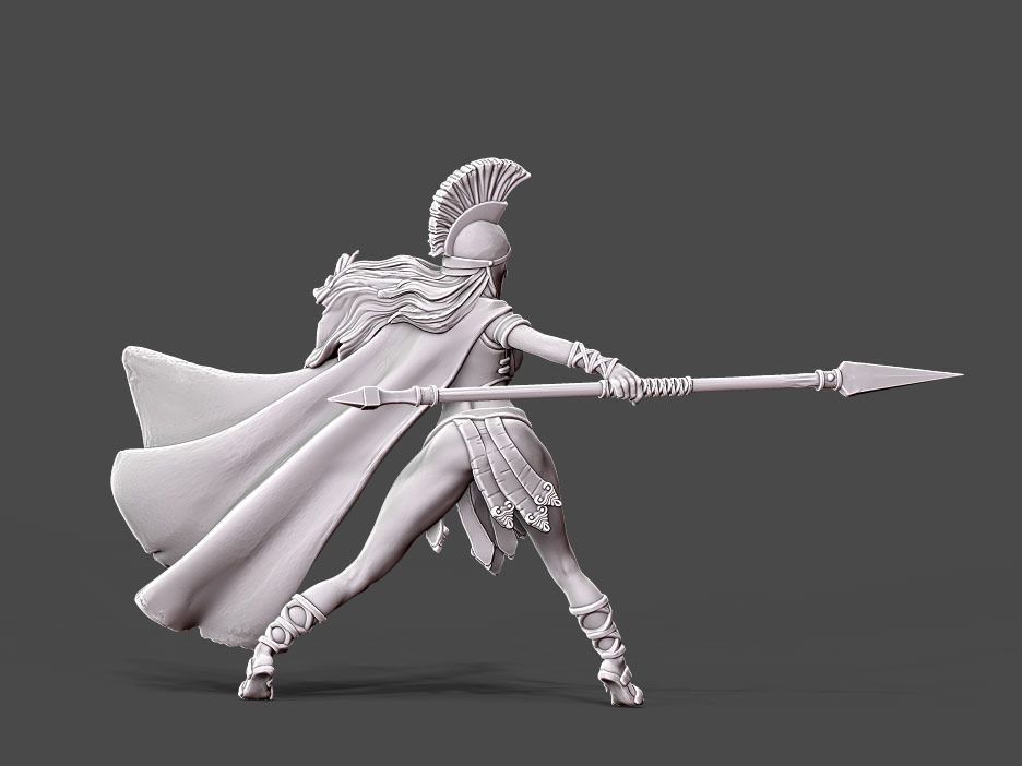 Spartan Godess - 35mm scale 3D print model_3