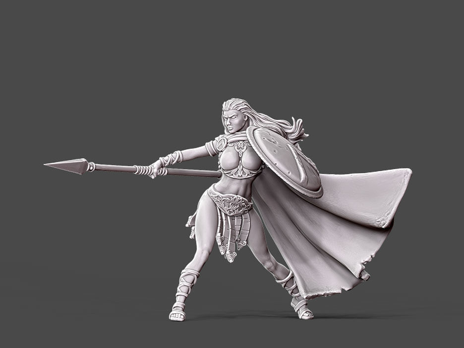 Spartan Godess - 35mm scale 3D print model_7