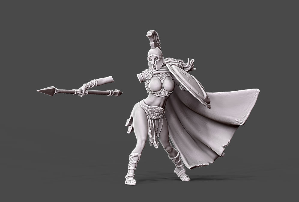 Spartan Godess - 35mm scale 3D print model_8