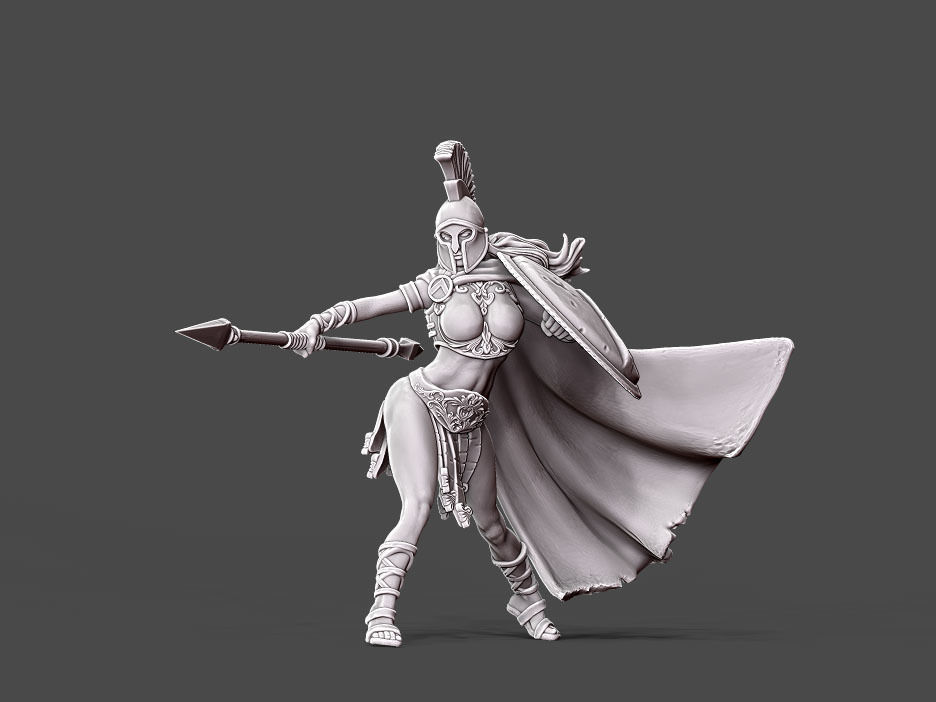 Spartan Godess - 35mm scale 3D print model_5