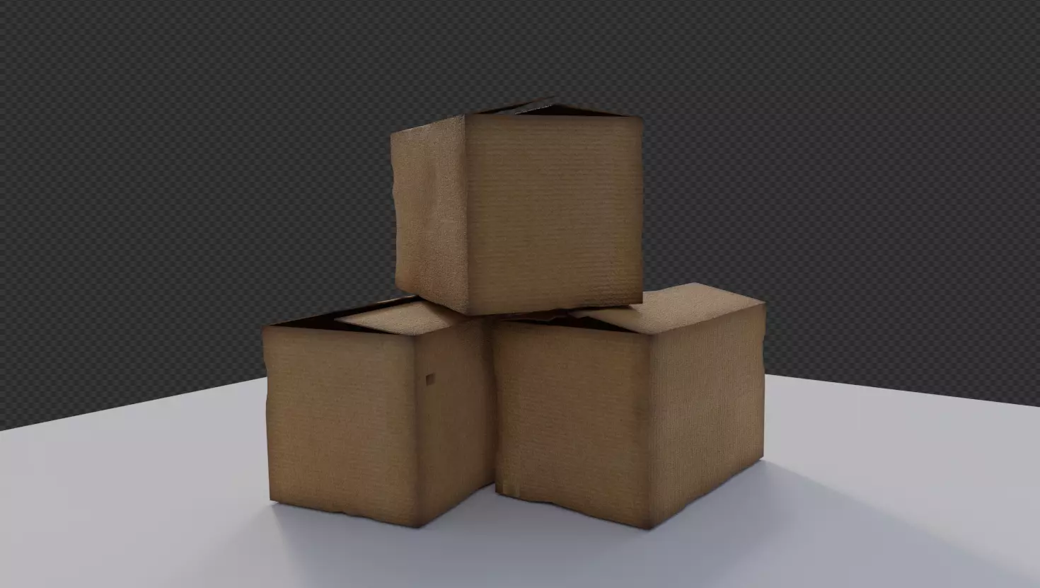 Cardboard Box  Low-poly 3D model_0