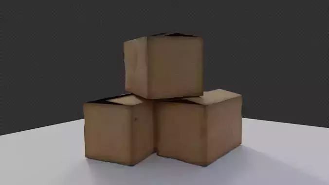 Cardboard Box  Low-poly 3D model