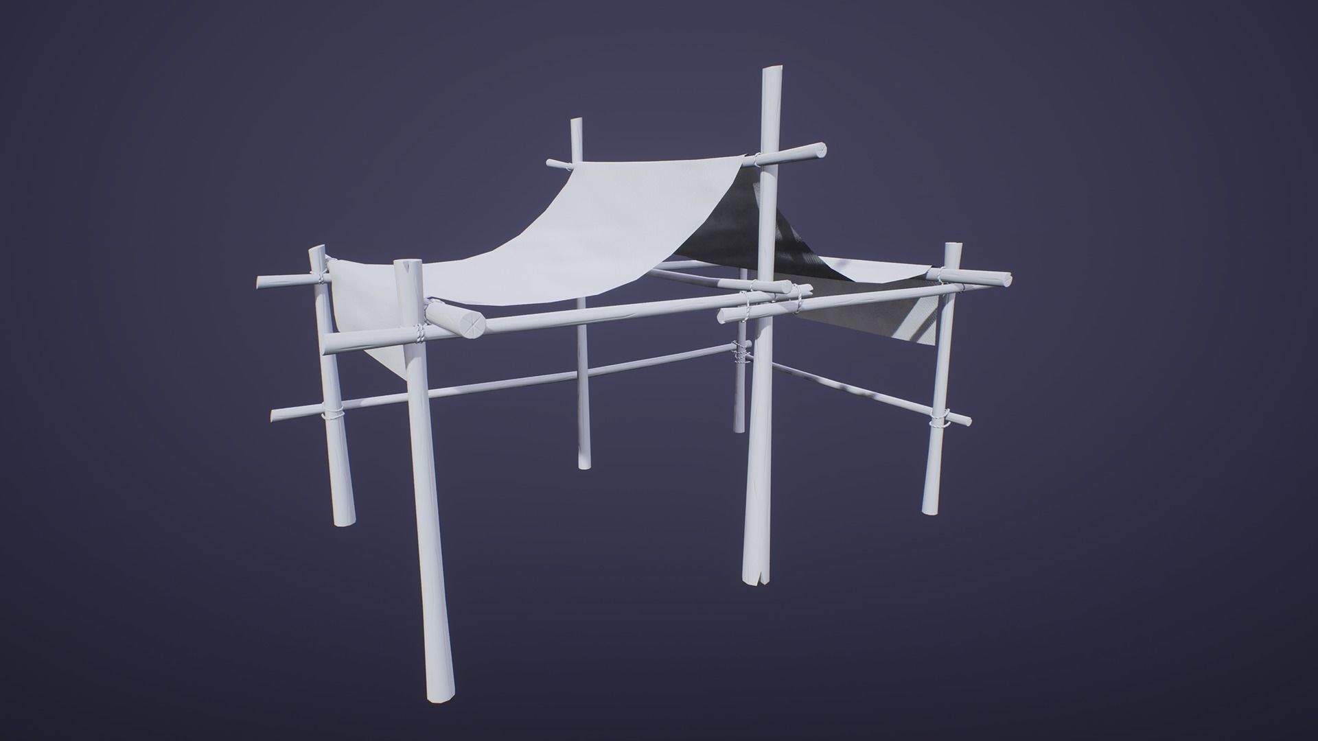 Stylized Medium Market Stall Low-poly 3D model_6