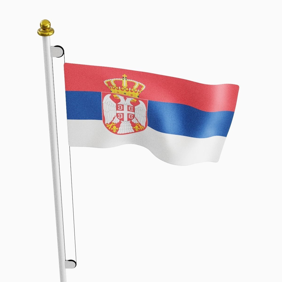 Flag of the Serbia Low-poly 3D model_4